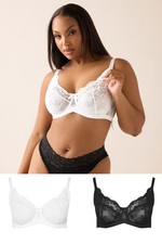 Yours Curve Women's Plus Size 2 PACK Swirl Lace Bras