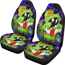 Martian Car Seat Covers Looney Tunes Cartoon Fan Car Accessories Set Of 2 Martian Car Seat Covers Looney Tunes Cartoon Fan Car Accessories Set Of 2