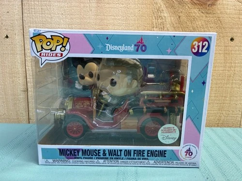 Funko Pop Rides Mickey Mouse and Walt Disney Fire Engine 312 Disneyland 70th DLR