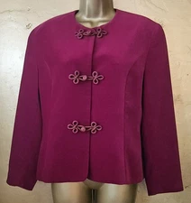 Eastex Vintage Red Velvet Crop Jacket, s.10, Made in Great Britain, Cord Buttons