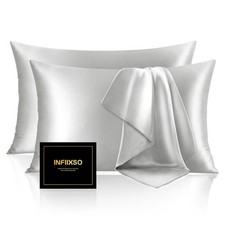 Silk Pillow Cases 2 Pack Standard Size, Ultra Smooth  Soft Mulberry Silk Pil...