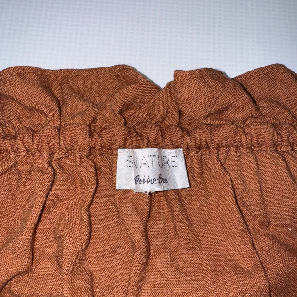 Платье Signature от Robbie Bee ржаво-коричневое от среднего до большого размера сменная льняная смесь - Изображение 2 из 4