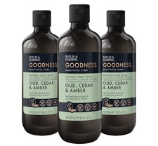 Baylis & Harding Goodness Oud, Cedar and Amber Body Wash, 500 ml (Pack of 3) -