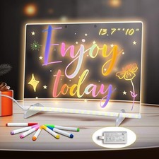 LED Note Board with Colors, Drawing Board Adapter Highlighter 1 Set