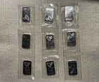 NINE. (9) Engelhard 1oz .999 Fine Silver Bars, Logo Serial# FS 95515