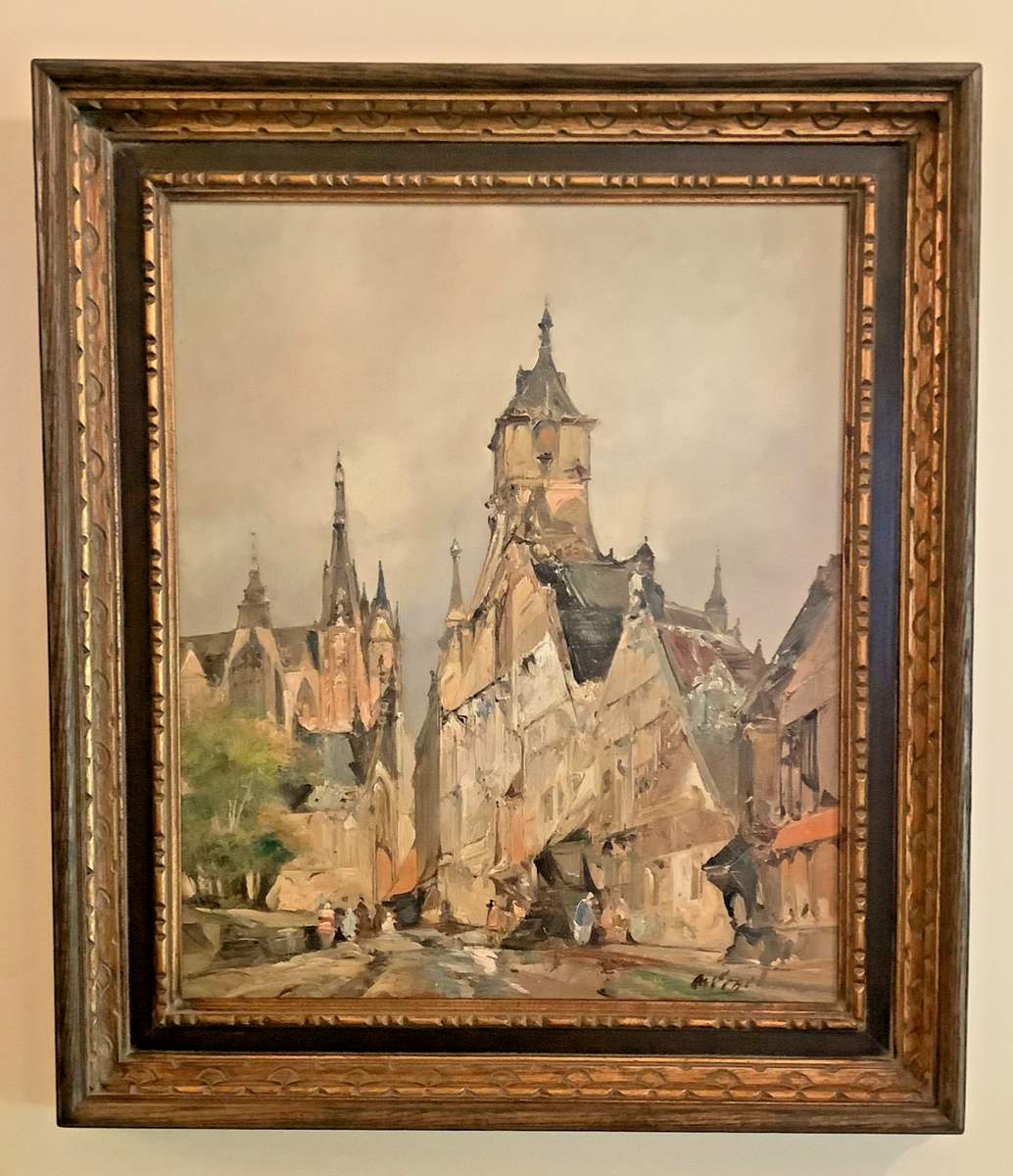 Dutch Painting Original Oil on Canvas by Leendert de Vogel, Signed