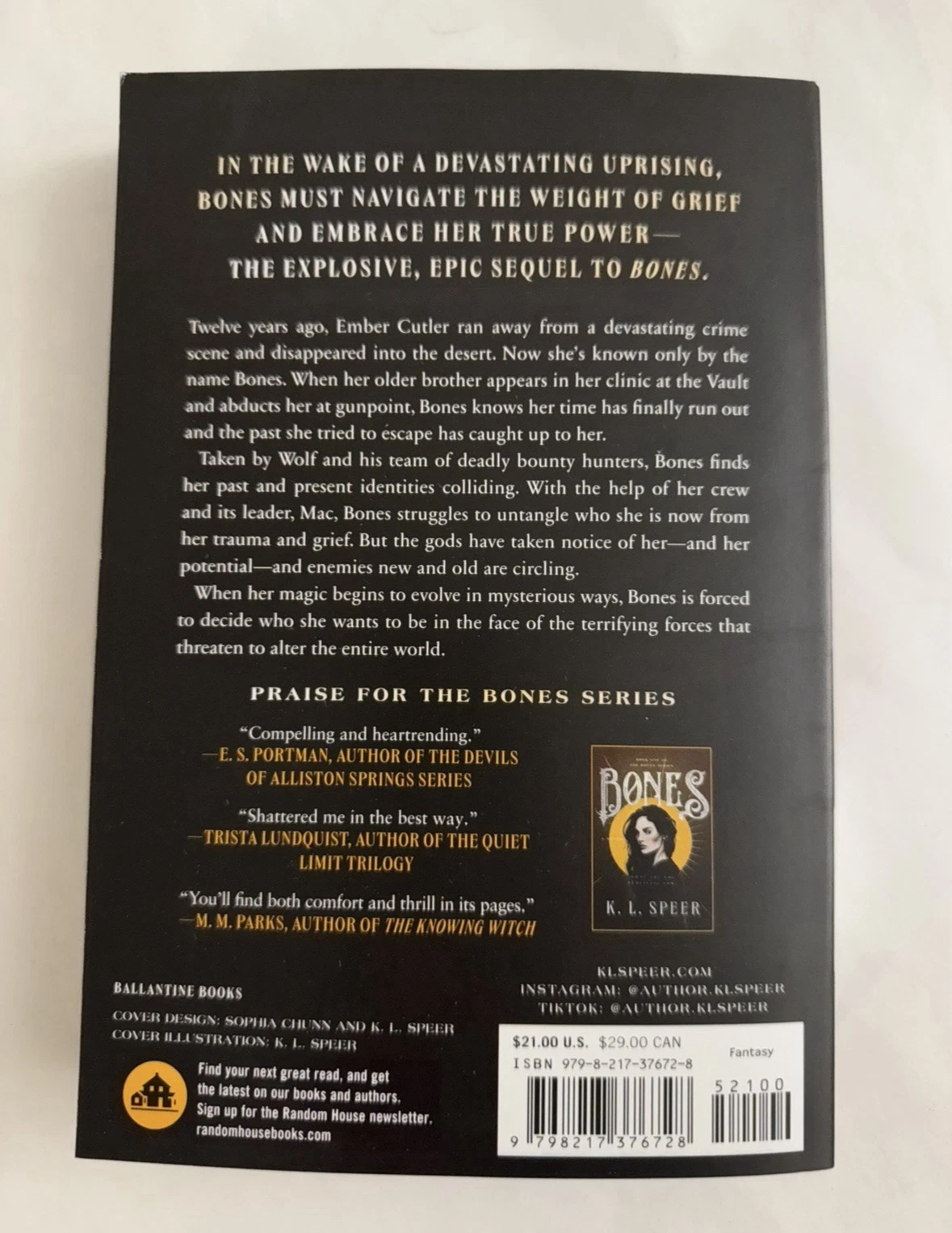 K. L. Speer Fangs (Paperback) Bones Series image 2