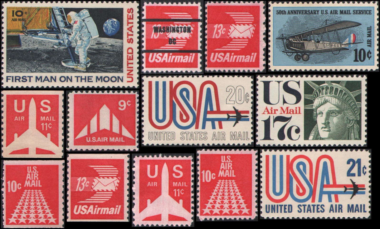 US #C72-C83 MNH 1968-1973 airmail