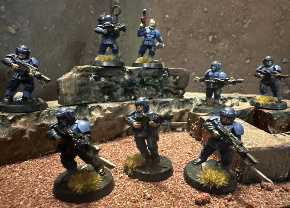 Warhammer 40K Astra Militarum, Cadian Shock Troopers, Guardia Imperial Pintado X10 Foto 4 de 4