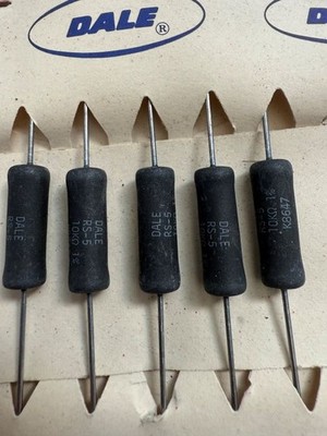 2 Stück/pcs. RS00510K00FB12 (RS-5 10K 1%) - DALE - Wirewound Resistor 10K 5W 1%