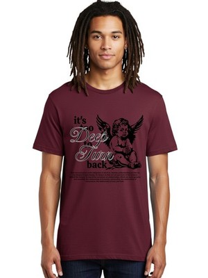 It-S-Too-Deep-To-Turn-Back Mens Graphic Tee,100% Cotton,Casual Summer Wear