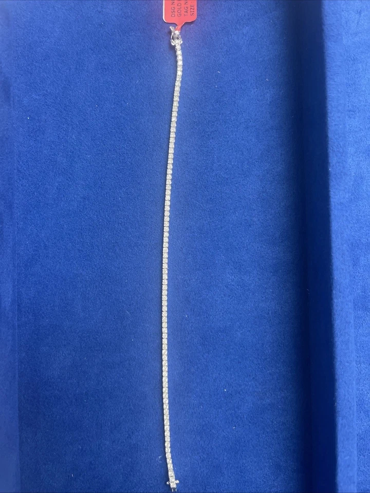 1.0 CT Natural Diamond Tennis Bracelet 14K White Gold 7" 4-Prong - Image 2 of 4