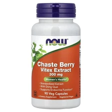 Now Foods Chaste Berry Vitex Extract 300 mg 90 Veg Capsules GMP Quality Assured,