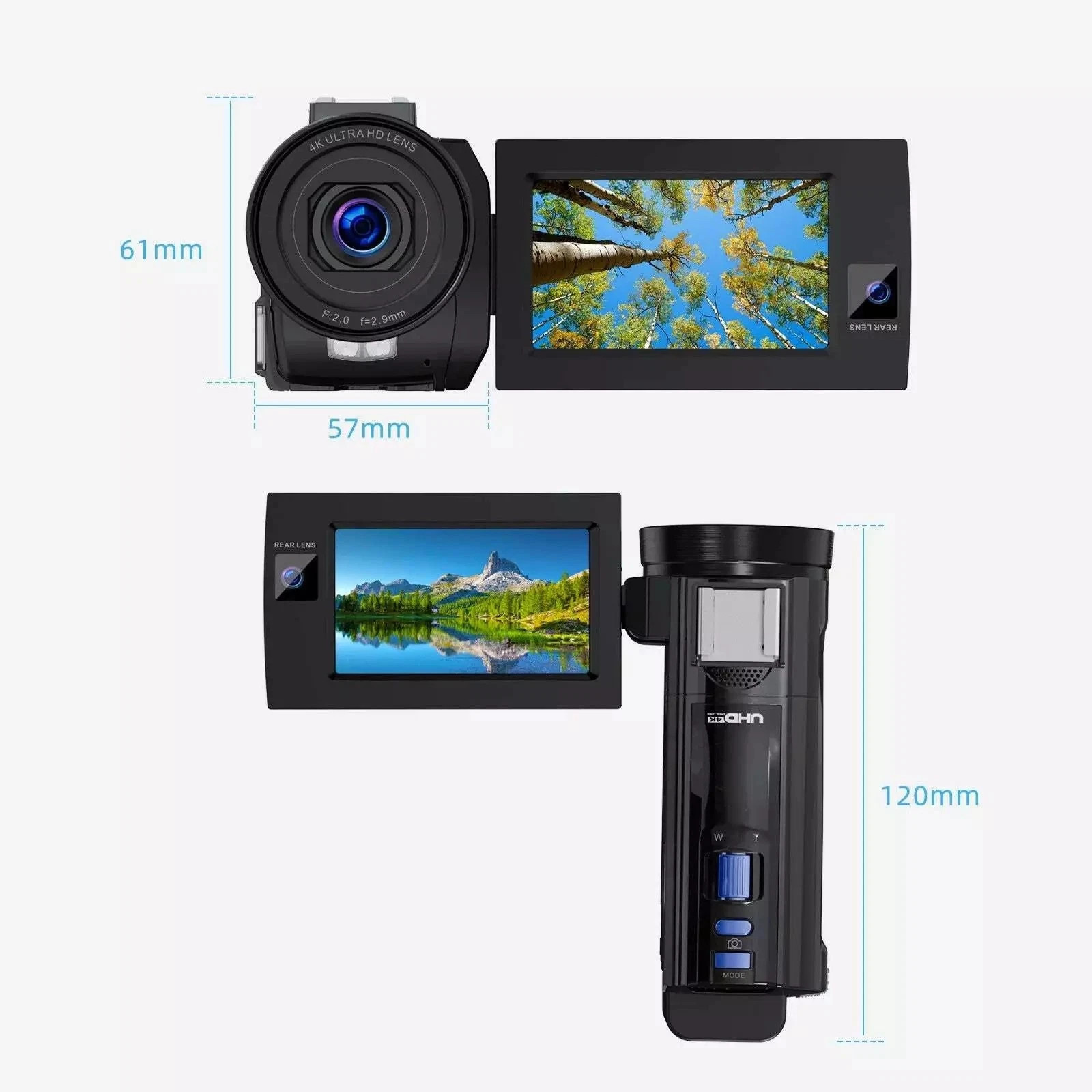 5K 56MP Camcorder WiFi Video Camera Dual Lens YouTube Vlogging Cam Night Vision