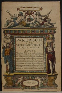 PARERGON SIVE VETERIS GEOGRAPHIÆ 1624 ORTELIUS UNUSUAL ANTIQUE FRONTISPIECE