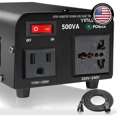 Voltage Transformer Power Converter 500W Step Up Down 110V to 220V for Househ...
