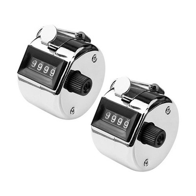 Hand Tally Zähler 4-stelliges Zählen manueller Zahlenzähler mechanischer Klick - 2 Stück