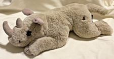 FAO Schwarz Rhinoceros Rhino 15" Stuffed Zoo Animal Plush Doll Toy - CUTE 