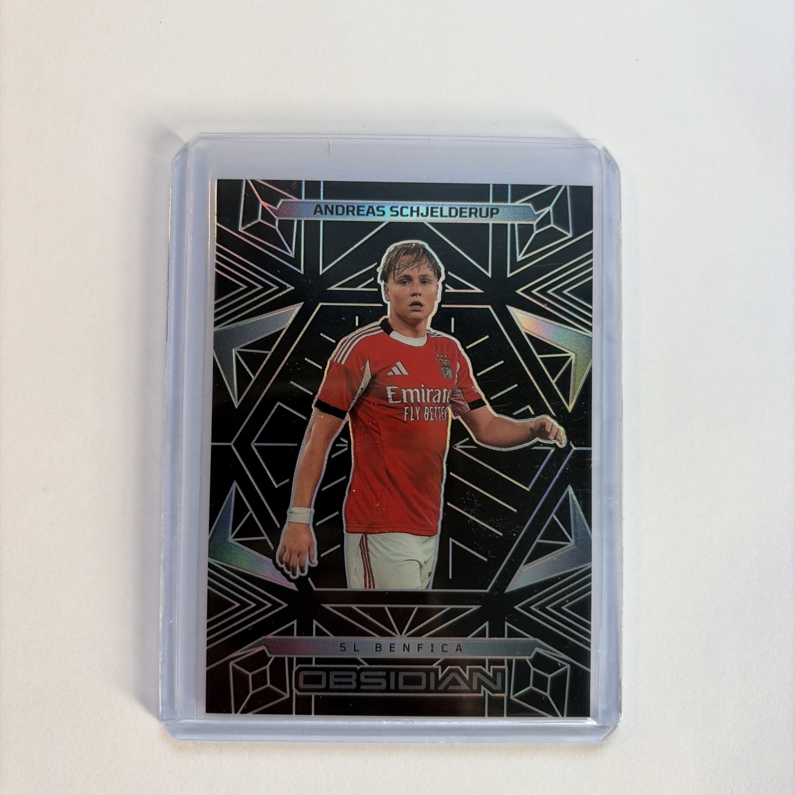 2025-26 Panini Obsidian Soccer Andreas Schjelderup Black Insert #D064/169 view 3