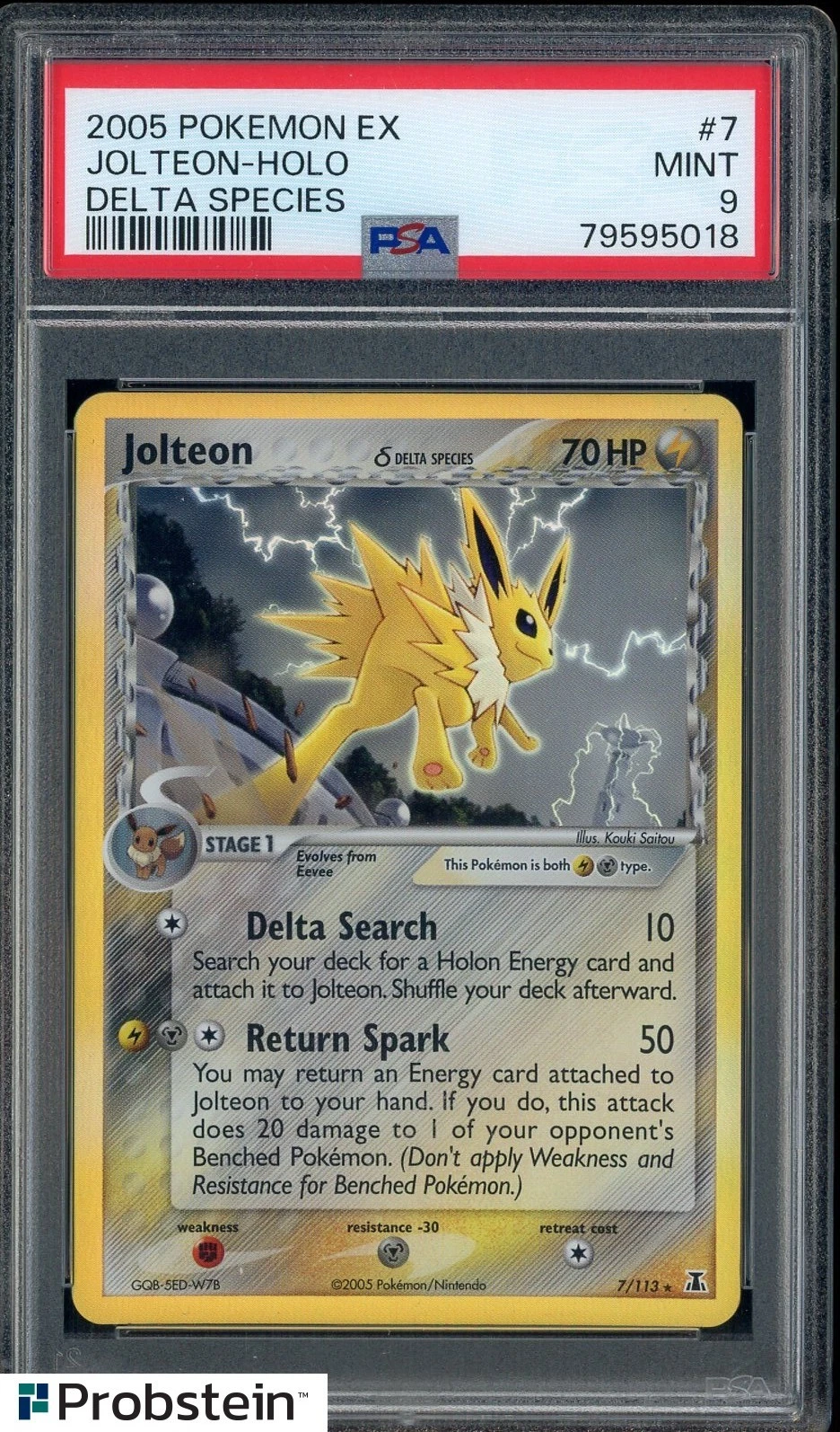 2005 Pokemon EX Jolteon Holo Delta Species #7 PSA 9 MINT