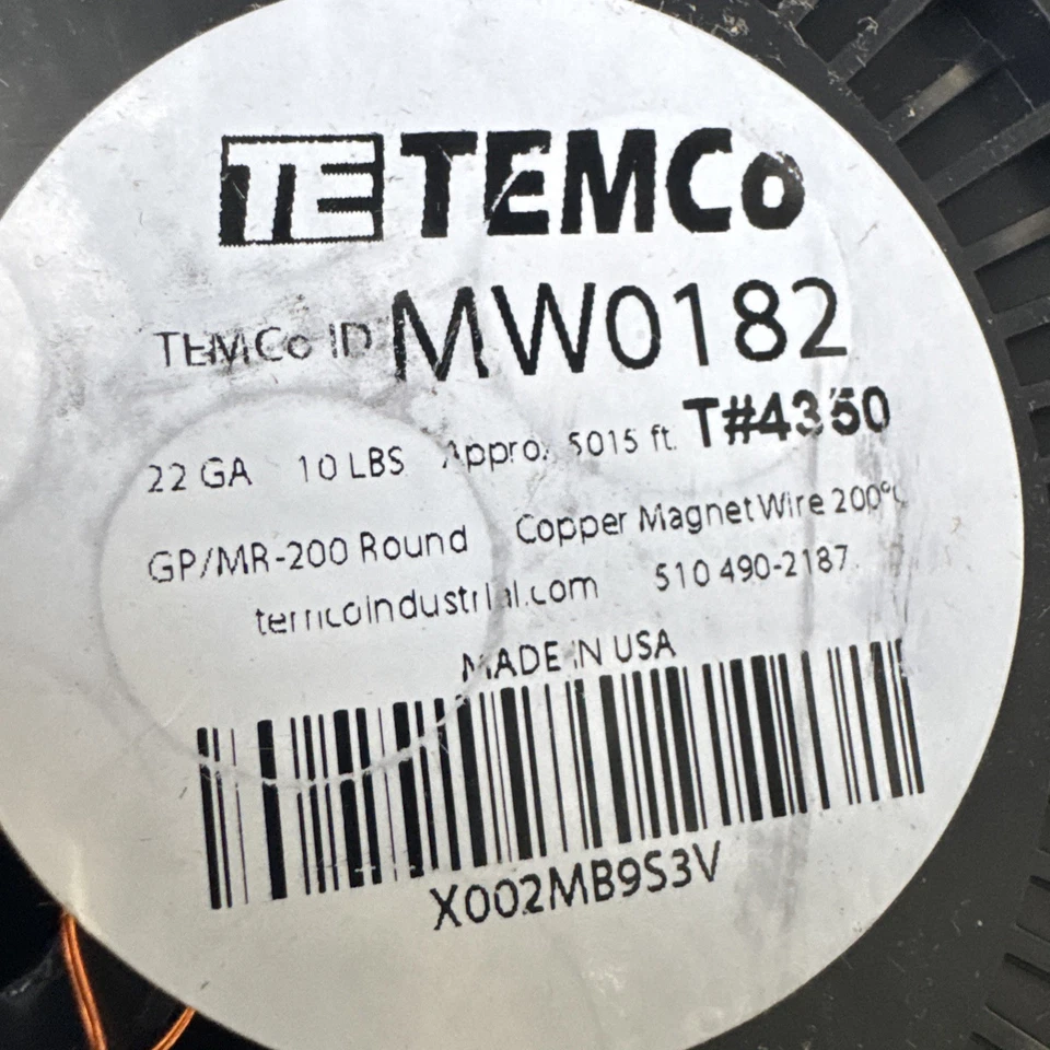 TE TEMCO MW0182, 22G, 5015 футов T #4350 медный магнитный провод сделано в США TM - Изображение 2 из 4