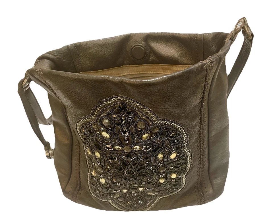 BRIGHTON PEWTER RARE ANJULINA ANJU CROSSBODY MASTERPIECE  JEWEL EMBELLISHED    - Image 4 of 4