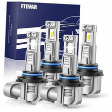 9005/HB3  9006/HB4 LED Bulbs Combo, High  Low Beam, 4 9005 9006 Cool White