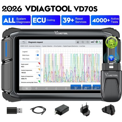 VDIAGTOOL VD70S Kfz-Diagnose-Tool Code-Leser Aktiv-Test-Scanner KFZ OBD2 Diagnos