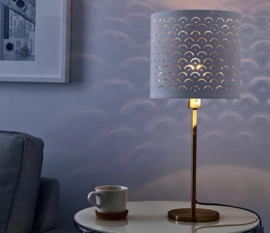 IKEA NYMO Pantalla de lámpara color latón blanco 9” nueva en caja pantalla de iluminación moderna Foto 2 de 4