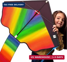 42" Large Rainbow Kite for Kids and Adults - Easy to Assemble  Fly Large Kites