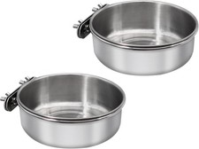 2 Pcs Medium Bird Feeding Dish Cups,Parrot Food Bowl Cage with Clamp Holder S...