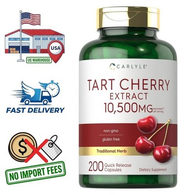 Cereza ácida 10500 mg | Extracto de fruta 10:1 | 200 cápsulas | Prunus cerasus