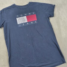 Tommy Jeans Size XL Mens Navy Blue Flag Logo ...