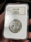 1943-D NGC MS65 Walking Liberty Half Dollar Old Fatty Holder Toned