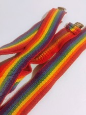 Rainbow Suspenders Mork Mindy Pride Clown Vintage 70's 80's USA Honcho Up to 54"