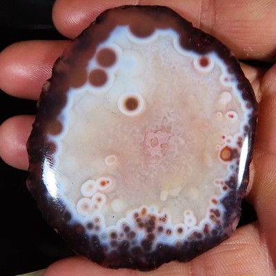 ONYX SLICE AGATE 310.70 Carat. (58 x 71 x 08 mm) CABOCHON LOOSE treated GEMSTONE