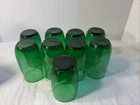 Forest Green Vintage Glasses Roly Poly Anchor Hocking Lot of 9