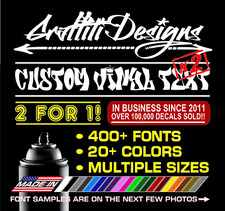 x2 Custom Vinyl Decal GRAFFITI Car Window Side Bottom Windshield Sticker Jdm