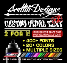 x2 Custom Vinyl Decal GRAFFITI Car Window Side Bottom Windshield Sticker Jdm