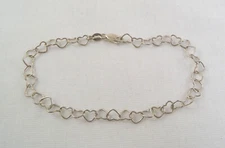 VTG Sterling Bracelet Interlocking Hearts 3.3 Gr. Signed Boma 8 -3/4” Long Italy