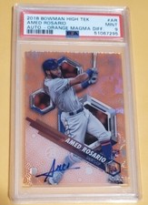 Amed Rosario  RC  2018 Bowman High Tek Orange auto /25 PSA MINT-9 Pop 3