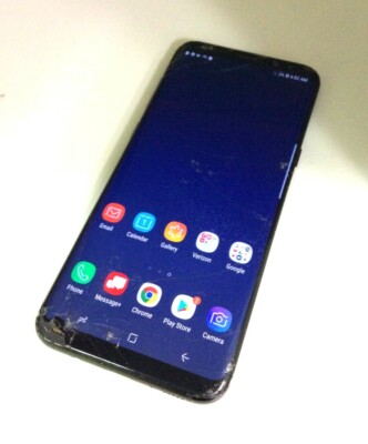 Samsung Galaxy S8 Plus 64GB Black- Verizon Cracked Screen WORKING!
