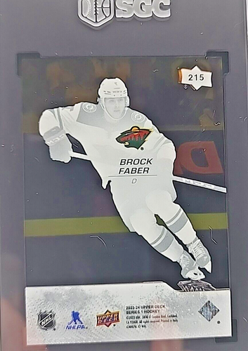 Brock Faber 2023-24 Upper Deck #215 Young Guns Clear Cut RC - SGC 8 - Picture 10 of 10
