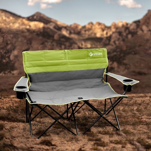 Folding Double Camping Chair Extra Wide Loveseat Heavy Duty Camping Couch 500LBS - Picture 7 of 8