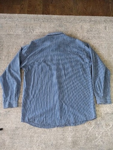 Vintage 90's Guess Jeans USA LS Blue Striped Shirt Size XL Made in USA X-Large - Bild 11 von 17