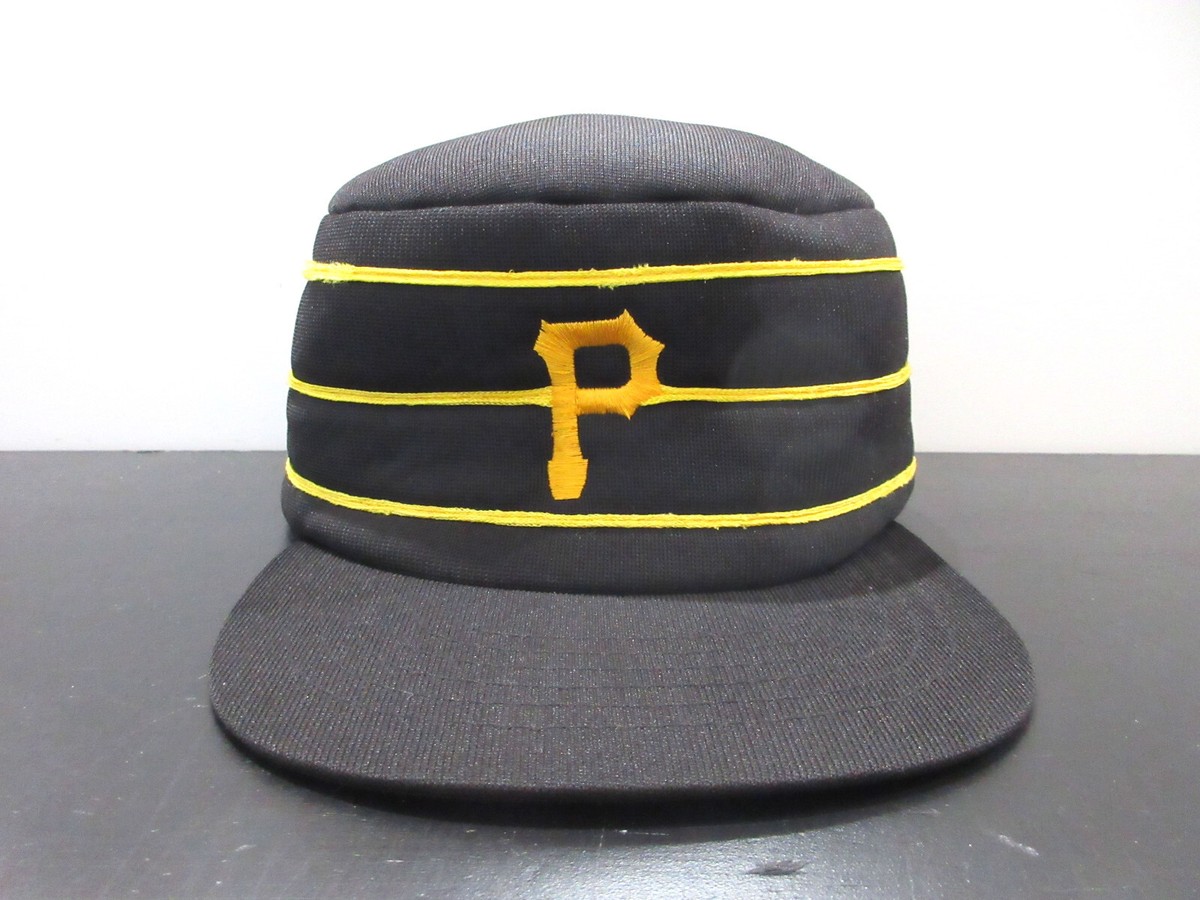 VINTAGE Pittsburgh Pirates Hat Cap Snap Back Black Baseball Pill