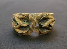 Vintage Mid-Century Art Nouveau Revival Brass Bracelet