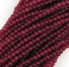4mm Genuine Natural Red Jade Round Gems Loose Beads 15Inch