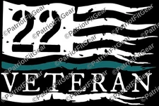 Veteran 22,Flag,Suicide Awareness,PTSD,Support Our Troops,Sticker,Vinyl Decal