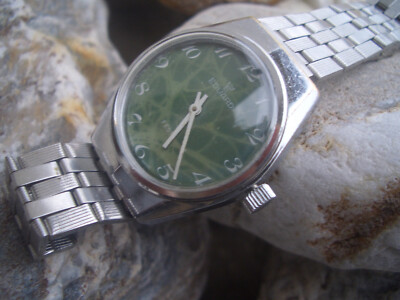 EDUARD PARTY - ZWEI ZEIGER - VINTAGE KALIBER PESEUX 7040 - GRÜN VERZIERT